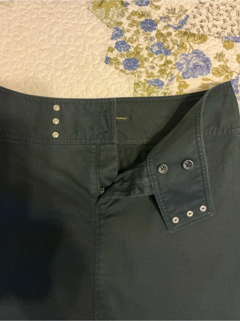 Banana Republic Deep Navy Blue Mini Skirt with Stud Detail